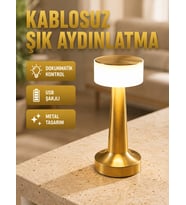 Modern USB'li Kablosuz Masa Lambası – Minimalist Tasarım, 3 Farklı Parlaklık Yeni Nesil