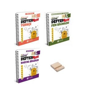 6. Sınıf Öğreten Defter Türkçe Fen Bilimleri ve Sosyal Bilgiler 3lü Set + Telefon Standı