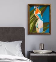 BK Gift Yatak Odası Konseptli Doğal Masif Ahşap Çerçeveli Tablo 45x65cm-120