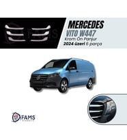 Mercedes Vito W447 Uyumlu 2024 üzeri Ön Panjur 6 Parça Paslanmaz Çelik