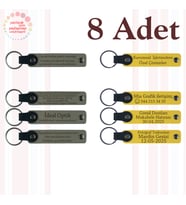 Kül Gri & Sarı, 8’li Set, Kişisel Mesajlı Deri Hediyelik, Fen Öğretmeninden Sınıfına Sürpriz