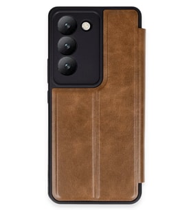 Newface Vivo V30 Lite 4G Kılıf Flip Cover - Taba