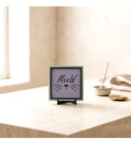 Kedi Diliyle Meow Şık Dekoratif Obje, Yaşam Alanınız İçin Sempatik Değerli Bir Hediye 10x10 cm