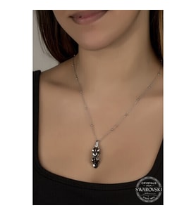 Crystal Taşlı Salkım 925 Ayar Gümüş Kolye