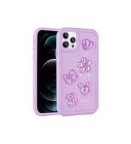 Apple iPhone 13 Pro Max Uyumlu Kılıf Kabartma Figürlü Parlak Zore Toys Silikon Kapak (Mor)