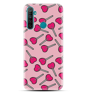 Realme 5i 5 Pro 6i 7 Pro 8 Kılıf Desemli Silikon Heart Lollipop 1414