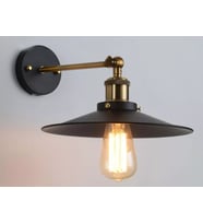 mylights  retro rustik mafsalı aplik duvar lambası harekli başlık  22 cm en  (Siyah)