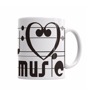 I LOVE MUSIC  MUZİĞİ SEVİYORUM tişör müzik  Kupa Bardak Porselen