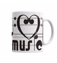 I LOVE MUSIC  MUZİĞİ SEVİYORUM tişör müzik  Kupa Bardak Porselen