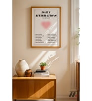 Daily Affirmations Posteri, Ahşap Çerçeveli Duvar Tablosu - Kişiye Özel Hediye