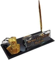 İsimlik - Masalık -  Buro Ofıs Hediye - Kalemlık M524GOLD ATA ALTIN Masa İsimliği