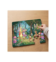 Ormanda Eğlence Parkı Tasarımlı 24 Parça Ahşap Çocuk Puzzle