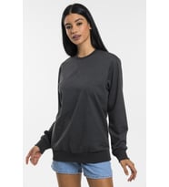 Süperlife Kadın Bisiklet Yaka Regular Kalıp İnce Pamuklu Sweatshirt SPR21K30 (Antrasit)