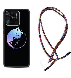 Xiaomi Redmi Note 7 8 9 Pro 10 2022 10 Pro 10S Kılıf Boyun Asklı Rasta Silikon Love Cats 1604
