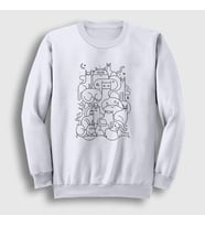 Presmono Unisex Beyaz Cats Everywhere Kedili Sweatshirt 317241tt