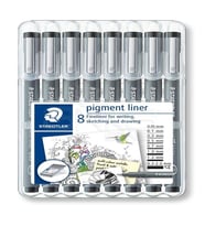 Staedtler Pigment Liner Siyah Çizim Kalemi 8li Set