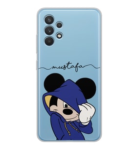 Samsung Sweatli Mickey Tasarımlı Şeffaf Telefon Kılıfı