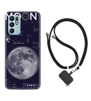 Oppo Reno 6 Kılıf Resimli Boyun Askılı İpli Desenli Silikon Moon info 1424