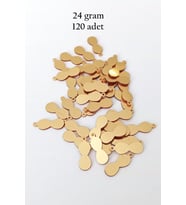 Oya Abiye Bileklik Kolye Pleksi Metalik Plastik Pul Altın Renk 24 gram 120 adet - BNC540