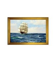 Manzara Temalı Kanvas Tablo 50 x 70 cm Gold Çerçeve