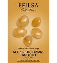 Sertifikalı Altın Rutil Kuvars Taşı Kütle 25–30 mm Bolluk Bereket ve Işık Enerjisi Taşı (Çok Renkli)