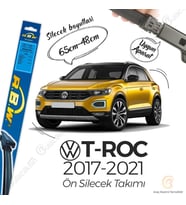 RBW Muz Silecek Takımı Volkswagen T-ROC 2017-2019 ile uyumlu (Siyah)