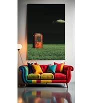 TELEFON KULÜBESİ V1 Ev Duvar Salon Güzellik Salonu Ofis Dükkan Dekarasyon Kanvas Tablo (Çok Renkli)