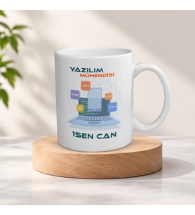 Kişiye Özel İsimli Yazılım Mühendisi Meslek Kupa Bardak