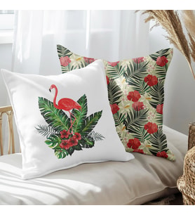 eJOYA Flamingo Tasarımlı 2'li Yastık İçi Ve Kırlent Kılıfı 45cm 113476