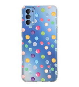 PrintiFy Oppo Reno 4  ile Uyumlu 1mm Slim Fit Water Color 6 Baskılı Şeffaf  Kılıf