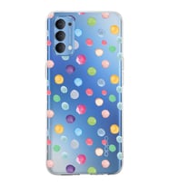 PrintiFy Oppo Reno 4  ile Uyumlu 1mm Slim Fit Water Color 6 Baskılı Şeffaf  Kılıf