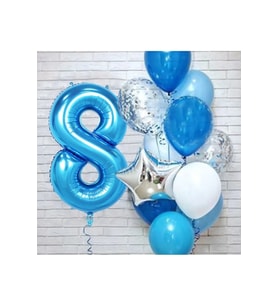 Düvenci Ticaret Mavi Yaş Balon Set 8