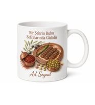 Kilis Yöresel Tatlar Baskılı Kupa Bardak Hediye Porselen Mug