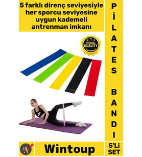 #Pilates Fitness Egzersiz Direnç Lastiği Seti Kondisyon Spor Aerobik Bant 5'li Pilates Yoga Bandı