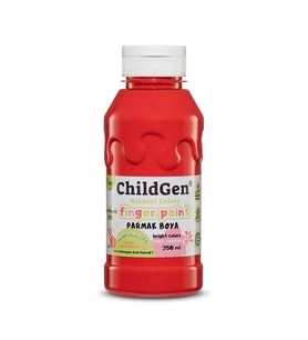 CHILDGEN NATUREL COLORS - PARMAK BOYASI CANLI RENKLER 350ml  KIRMIZI