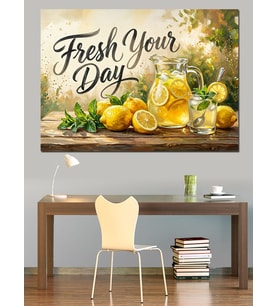 Fresh Your Day Limonata Sunumu Dekoratif Kanvas - Mdf Ahşap Tablo
