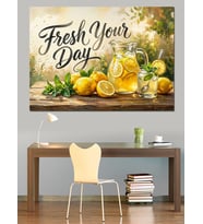 Fresh Your Day Limonata Sunumu Dekoratif Kanvas - Mdf Ahşap Tablo