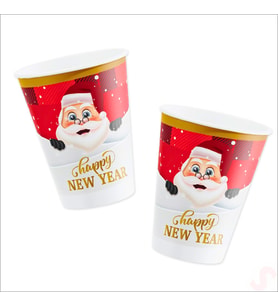 Yılbaşı Noel Baba Karton Bardak - 8 Adet