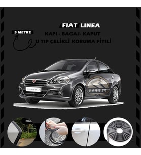 Fiat Linea Oto Araç Kapı Koruma Fitili 5metre Parlak Siyah Renk