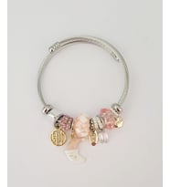 Pandora Model Ay Ve Boncuk Charm Çelik Bileklik