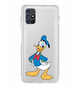 Samsung Galaxy M51  Kamera Korumalı Kapak Donald Duck Tasarımlı  Şeffaf  Kılıf