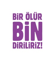 Bir Ölür Bin Diriliriz Sticker17x17 Cm Mor