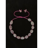 Doğal Pembe Kuvars Bileklik Makrome Ayarlı 654-2
