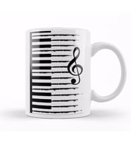 Piyano Müzik  Notaları Kupa Bardak Porselen