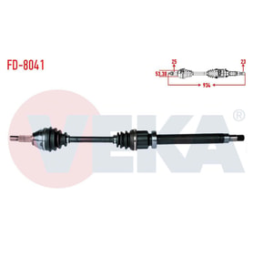 KOMPLE AKS SAG ON FORD FOCUS I (DAW,DBW) 1.4i 16v UZUNLUK 934mm 1998-2004 (Standart)