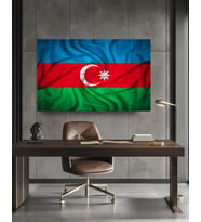KARDEŞ ÜLKE AZERBEYCAN ÜLKE BAYRAĞI Ev Duvar Salon Ofis Hediyelik Dekarasyon Kanvas Tablo