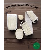 Malzek Doğal Kabak Lifi 4 Lü Set Sırt Vücut Yüz Oval Organic Kese