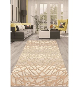 Dijital Kaymaz Taban Yıkanabilir Modern Renkli Salon Halısı Mutfak Halısı Yolluk ND-HT-1370 (Kahverengi)