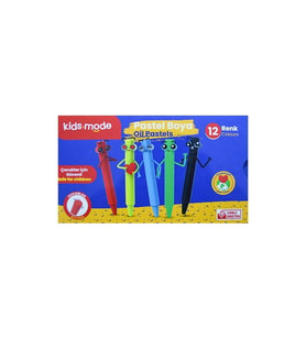 Kidsmode Yağlı Pastel Boya Yuvarlak 12 Renk Yağlı Pastel Boya (Karışık)