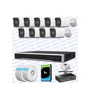 Provzen Hikvision Hibrit IP ColorVu 9 Kameralı Güvenlik Kamerası Mikrofonlu  Olay Anında bildirim